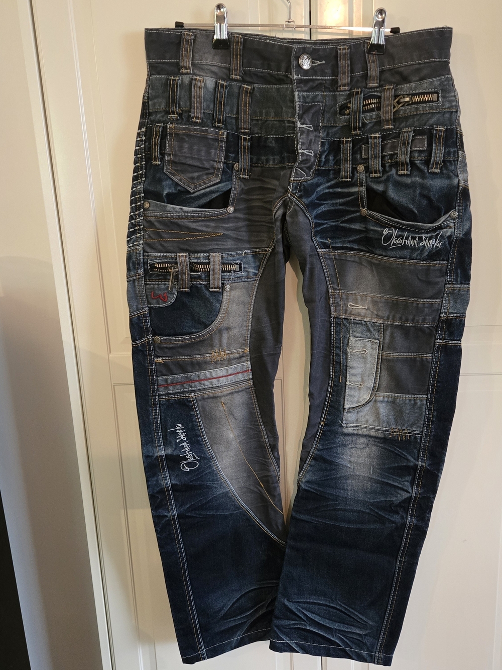 Dark Wash Embroidered Men’s Jeans